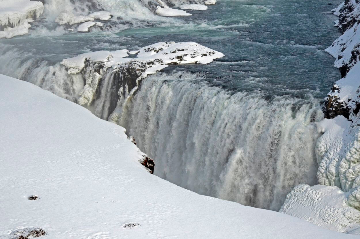 Gullfoss en hiver - Islande - 80 Jours Voyages