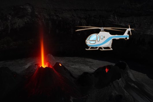 Ol Doynio Lengai Helicoptere avec Guy De Saint Cyr